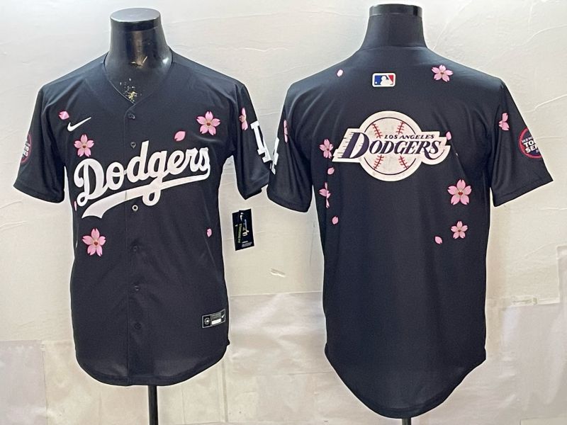Men Nike 2026 Los Angeles Dodgers Blank Black Sakura Edition Game MLB Jersey 0021